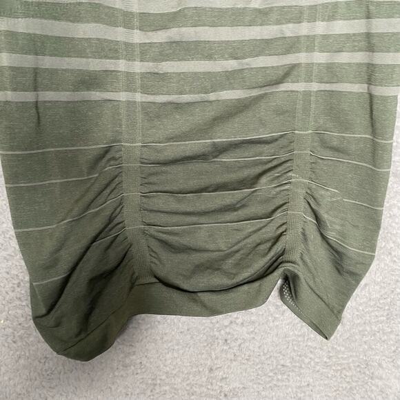 Athleta womens workout top non slip ruched short sleeve striped tight gym Small - Picture 5 of 9